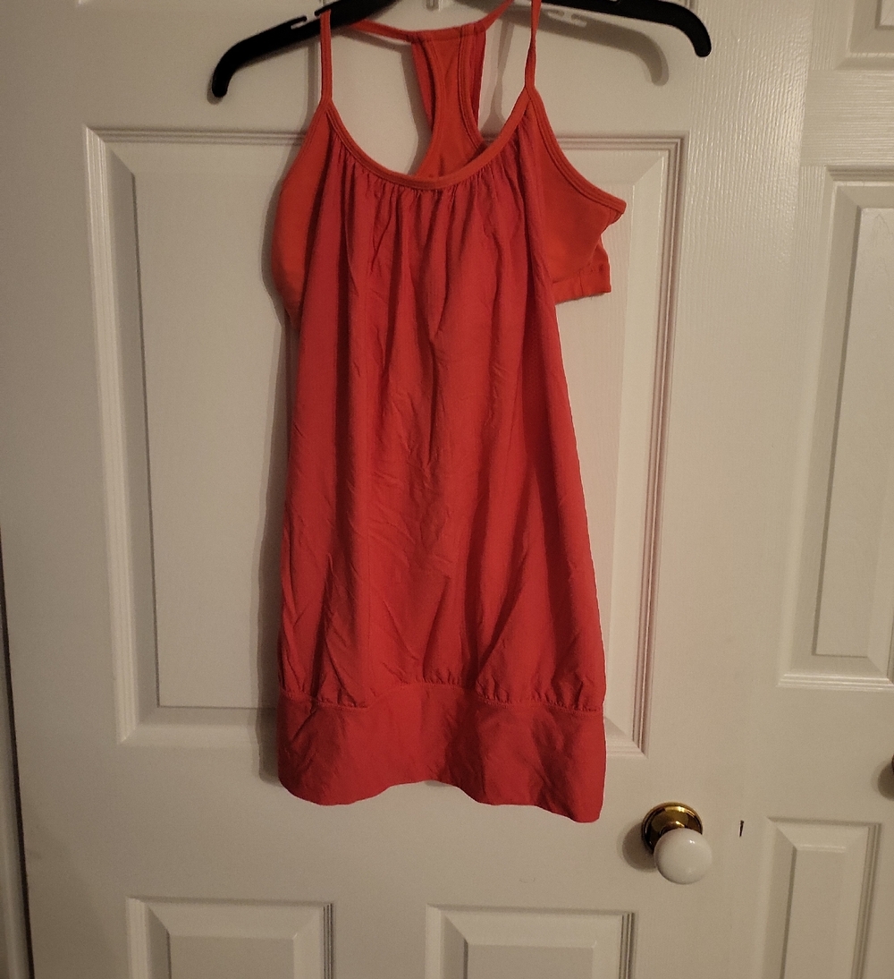 lululemon athletica Coral Pink Strappy Tank Top